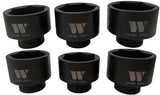 Juego de Dados de Impacto Profundo, 1'' Pulgada, 6 Puntas, 80-105 mm, 6 Piezas