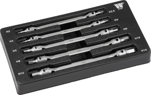 Juego de 5 Llaves Hexagonales con Cabeza Flexible H2-H14 2787-WW