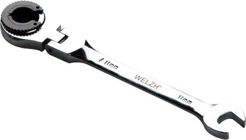 Llave de carraca para línea de freno con cabeza flexible; 11 mm
