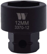 Vaso de Impacto, Extra Corto con Punta Hexagonal de 1/4'' de Carraca, 12 mm