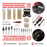 Kit de limpieza de puertos y asientos de inyector de 429 piezas 44880-WW