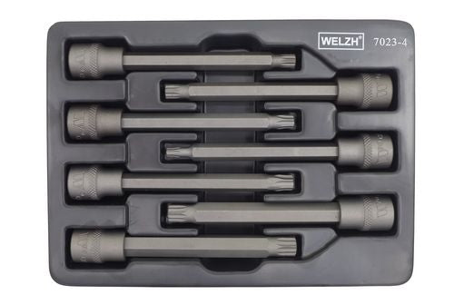 Juego de Dados de Puntas; Juego de Estrías Extra Largas 3/8" 110mm M4-M10 7023-4-WW