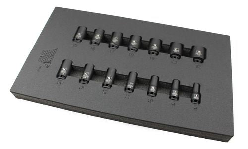 Dados de impacto de pared delgada semi profundos, 3/8'' de carraca, 6 puntos