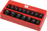 Juego de Dados; Superficiales, de Impacto, 1/2'' de carraca, 6 Puntos Dynamic Wall Drive, 10-32 mm