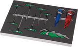 Bandeja para herramientas; Juego surtido de Torx, Hexagonal y Torx con mango en T