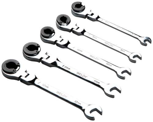 Juego de 5 Llaves de Freno con Cabeza Flexible y Carraca, 8-12 mm 44390-WW