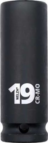 Vaso; de impacto, 6 puntos, profundo, 19 mm, 1/2'' de carraca