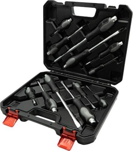 Juego de destornilladores; Pasante, negro, 12 piezas