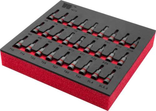 Juego de Dados con Puntas; 27 Piezas, Torx, Spline, Hexagonal, PZ, SL y PH, Surtido para Carraca de 1/4'' 4218-WW