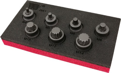 Juego de Dados de Estrías, Acero S2 Spline - Perfil Extra Bajo M4-M14