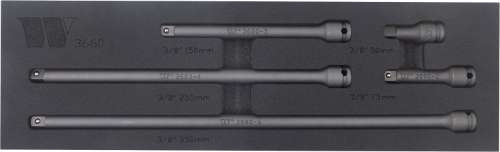 Juego de Barras de Extensión para Impacto; 3/8''dr 5 Piezas
