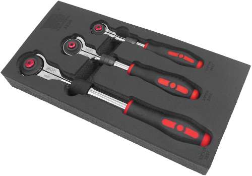 Juego de trinquete giratorio de 3 piezas; extensible con 72 dientes 3958-WW