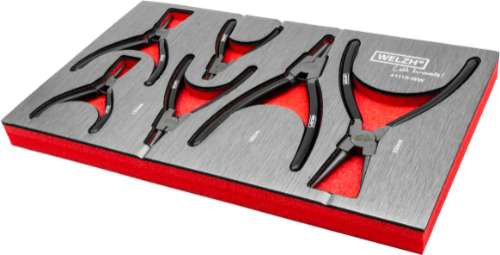 Juego de alicates para anillos de retención - 6 piezas, 130 mm - 160 mm - 230 mm
