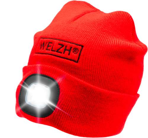Gorro con luz LED recargable (Rojo) 2674-WW