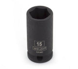 Vaso de impacto semi profundo de pared delgada, 3/8'', 6 puntos, 9 mm