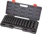 Juego de Dados; Extra Profundos (120mm), de Impacto, 1/2'' de Carraca, 10-32mm