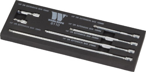 Juego de 5 Piezas de Barras de Extensión Flexibles de 1/4'' de Carraca 6110-WW