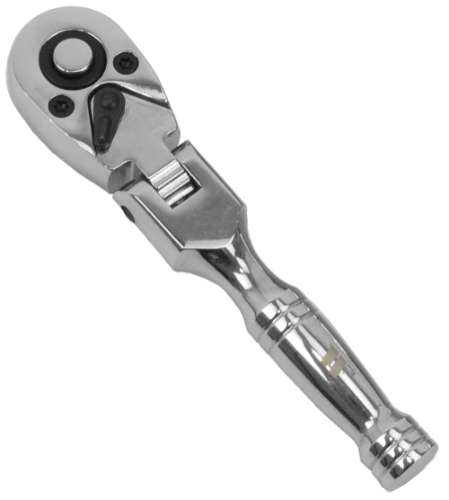 Carraca; Cabeza flexible corta; 1/4'' de pulgada