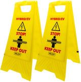 Señal de advertencia para suelo de vehículo híbrido EV, 2 piezas