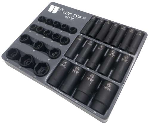 Juego de Dados: Profundos y Superficiales, para Impacto, 1/2'' de Carraca, Tipo Lok, 10-32 mm