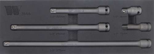 Juego de Barras de Extensión para Impacto; 1/2''dr 5 Piezas