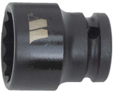 Copa; Impacto poco profunda, 1/2'', 12 puntas, 30 mm