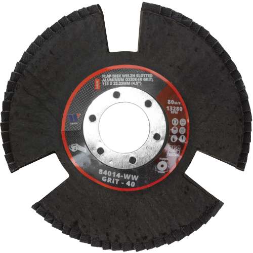 Disco de Lija Welzh Ranurado, Óxido de Aluminio Grano 40; 115 mm (20 por Caja)