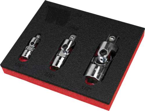 Conjunto de 3 Piezas de Junta Universal con Función de Resorte; 1/4'', 3/8'' y 1/2'' 4655-WW