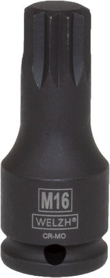 Vaso de impacto, 3/8'' de carraca, Spline M12