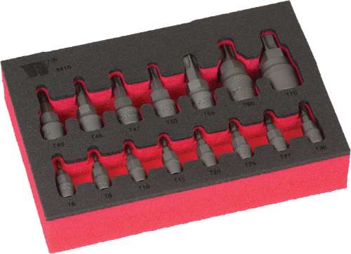 Juego de Dados de Puntas Torx con Vástago Hexagonal, Acero S2, T6-T70