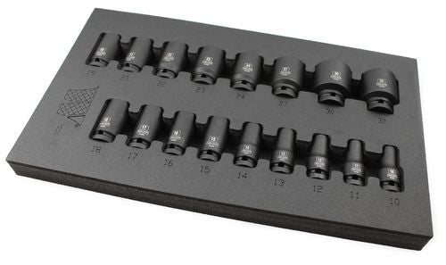 Dados de impacto semi profundos de pared delgada, 1/2'' de carraca, 6 puntos