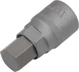 Llave de vaso, hexagonal con vástago hexagonal, acero S2, H19. 3680-H19-WW