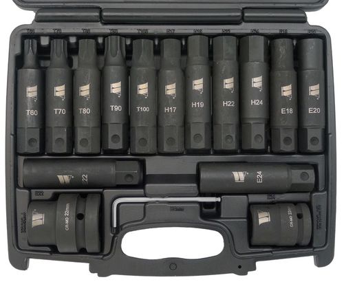 Juego de Dados; Impacto, 1'' y 3/4'' de 16 Piezas XXL 4140-WW