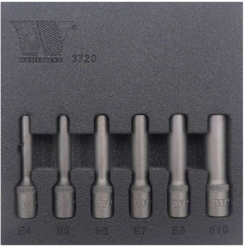 E-Torx®; Profundo 1/4'', E4-E10, Acero S2 Juego de 6 Piezas