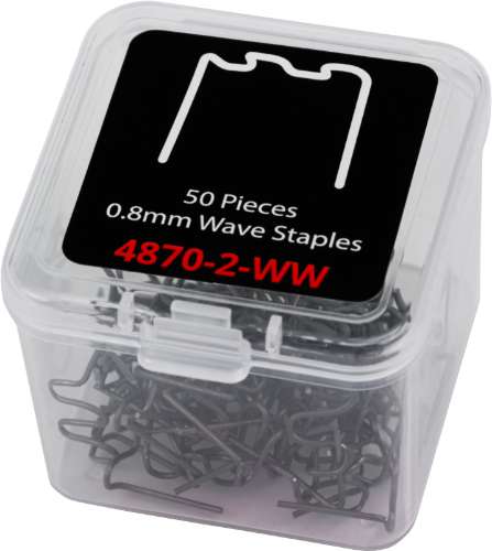 Grapas de reparación plástica por termofusión; Juego de 50 piezas de 0.8 mm con diseño ondulado
