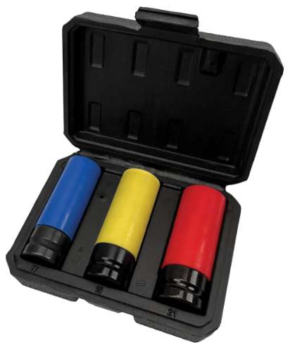 Juego de Dados de Impacto Protectores; Alta Resistencia, 17, 19, 21 mm
