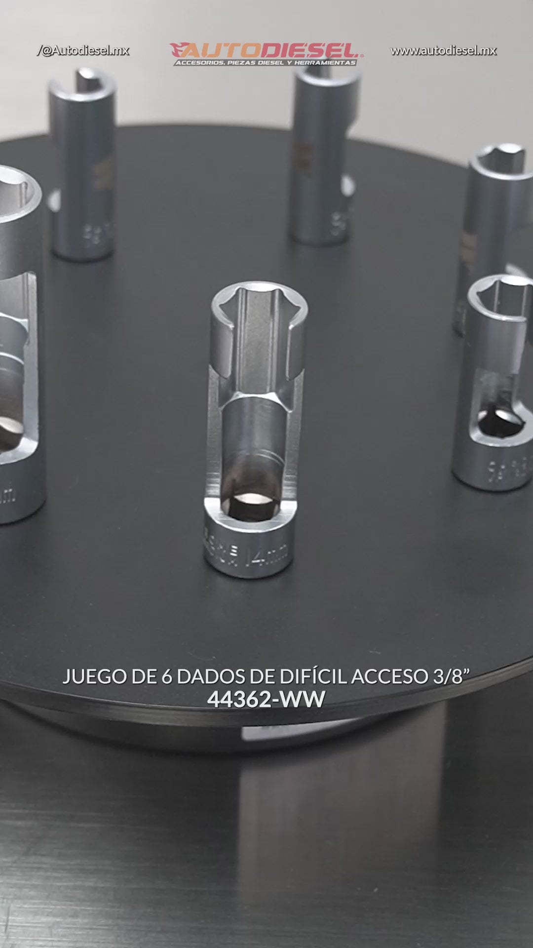 Juego de dados de difícil acceso; 3/8" de 7 piezas 44362-WW