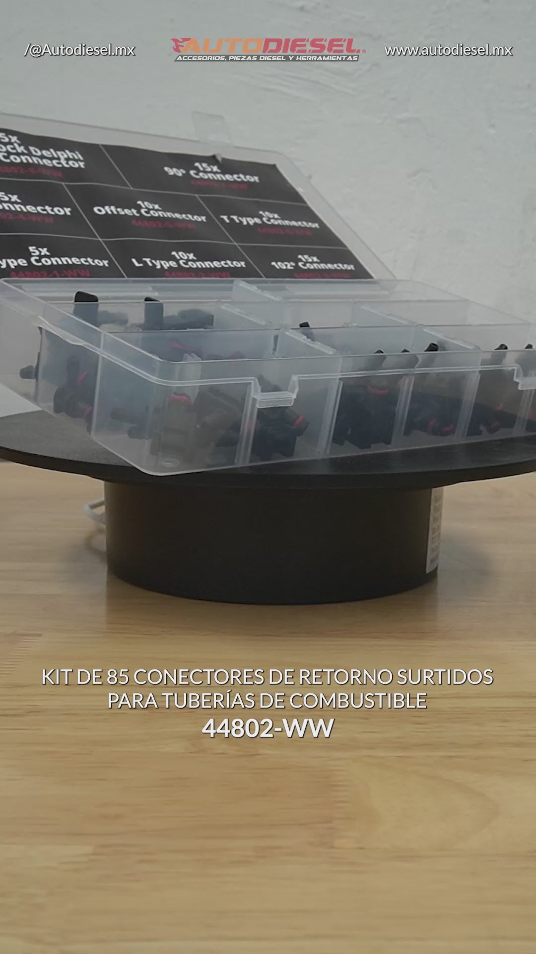 Surtido de conectores de retorno para inyector diesel, 85 piezas 44802-WW