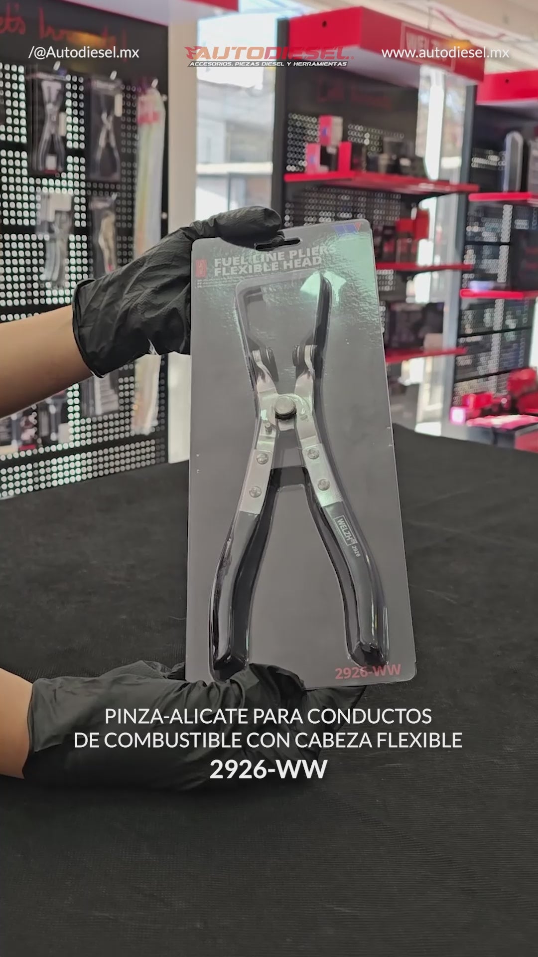 Alicates, pinzas para líneas de combustible; Cabeza flexible 2926-WW