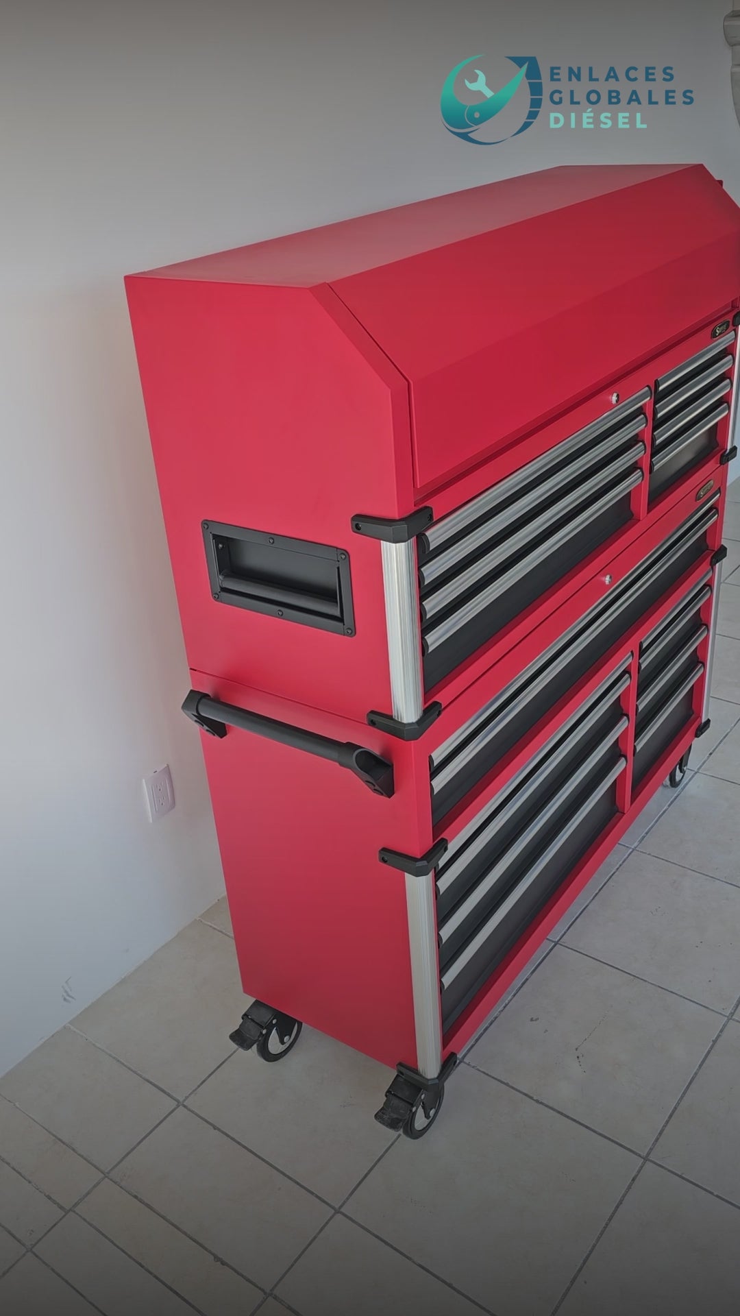 POWER XL - Gabinete para herramientas con ruedas - 18 cajones