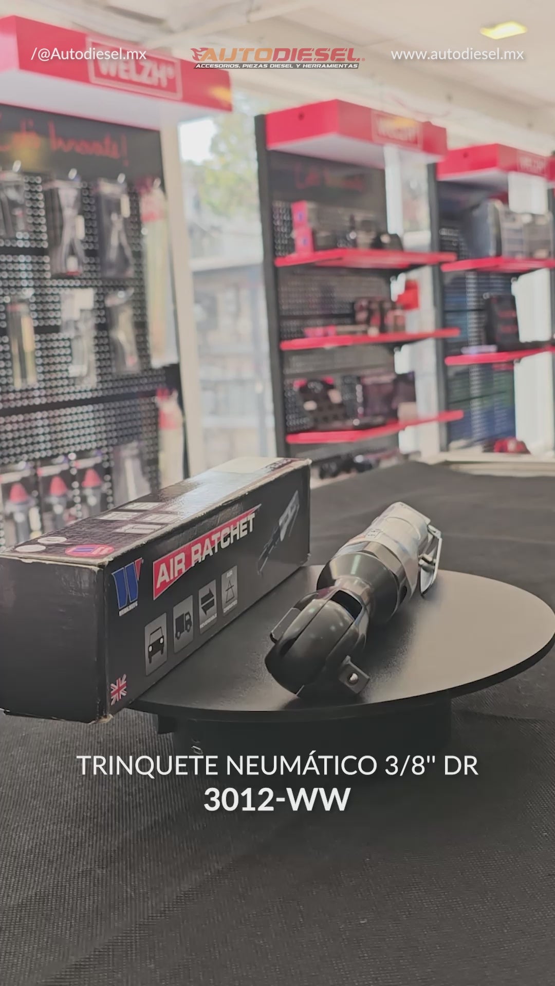 Trinquete neumático; 3/8'' dr 3012-WW